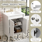 Bathroom Vanity With Top Sink, 2 Tier Storage Cabinet