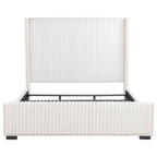 Natasha 65-inch Upholstered Eastern King Wingback Bed Cream