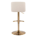Toriano - Contemporary Adjustable Barstool With Swivel With Rounded T Footrest (Set of 2)
