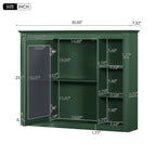 Wall Mounted Medicine Cabinet With Mirror, Storage Cabinet Featuring 6 Open Shelves And Adjustable Interior