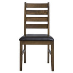 Damica - Side Chair (Set of 2) - Brown Synthetic Leather & Walnut