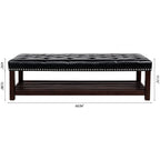 Bedroom End Of Bed Bench Tufted Upholstered End Of Bed Bench End Of Bed Entrance Shoe Bench With Nailhead Trim And Shelf Bedroom Upholstered Bench Living Room Shoe Rack Footstool