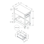 Accent End Table, 2 Tier, Narrow, Storage Drawer, Transitional - Walnut