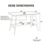 Parker - Desk With Storage Shelf - Off White / Pecan