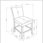 Leoncia - Bar Table And 4 Bar Stools - Espresso / White