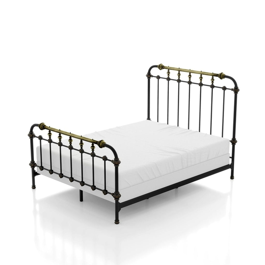 Transitional Style Bed With Accents