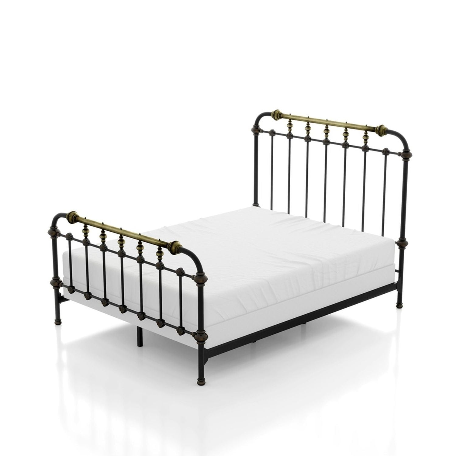 Transitional Style Bed With Accents
