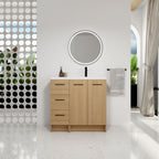 Wall Mounted Floating Bathroom Vanity With Sink, Door & Drawers Modular Cabinet