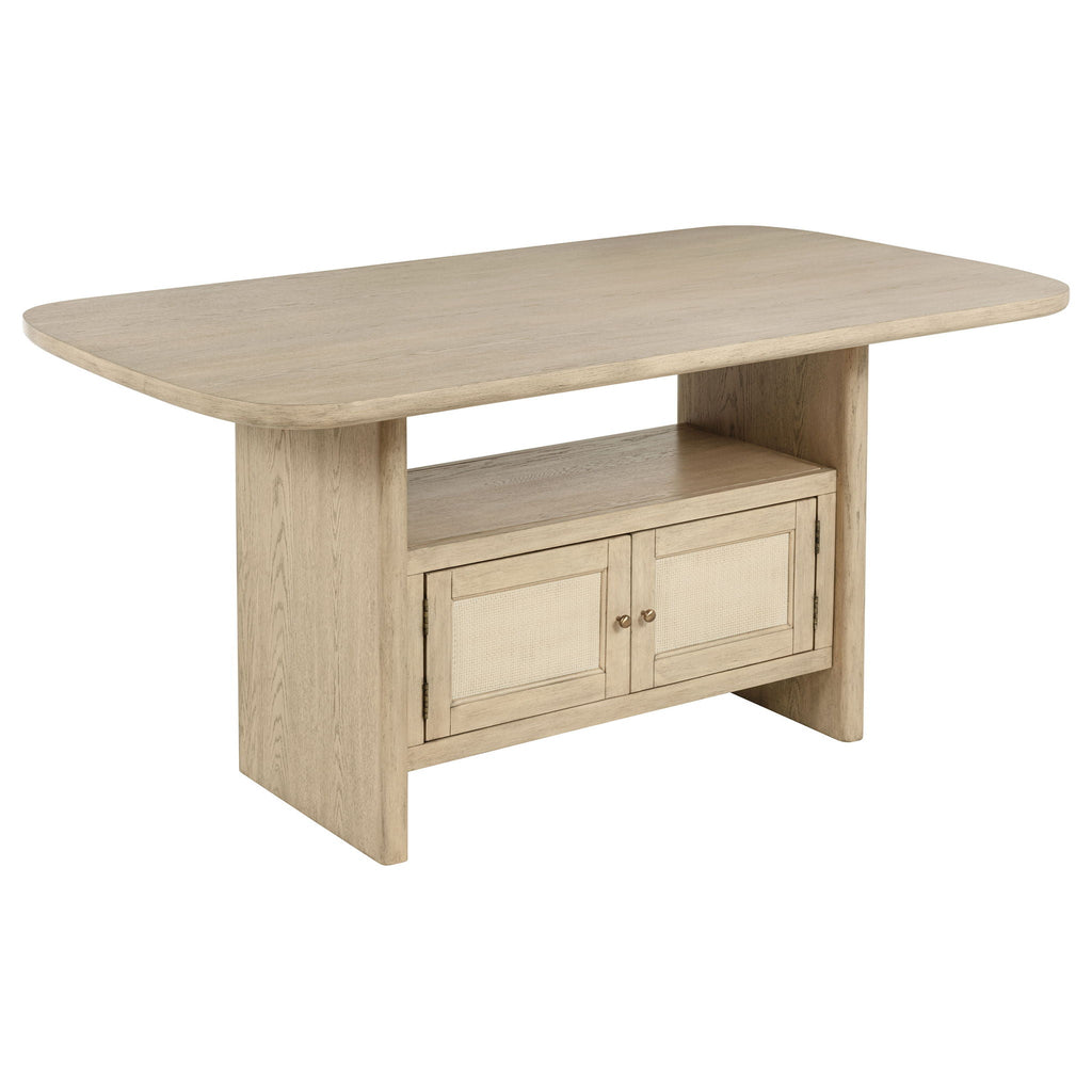 Kailani 8-piece Counter Dining Set with Cabinet Beige Oak