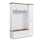 Entryway Hall Tree With Storage Bench, Coat Rack Shoe Bench With Cabinets