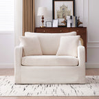 Farmhouse Accent Chair With 2 Bolster Pillows
