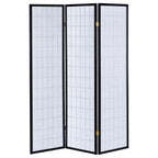Carrie 3-Panel Room Divider Folding Shoji Screen Black