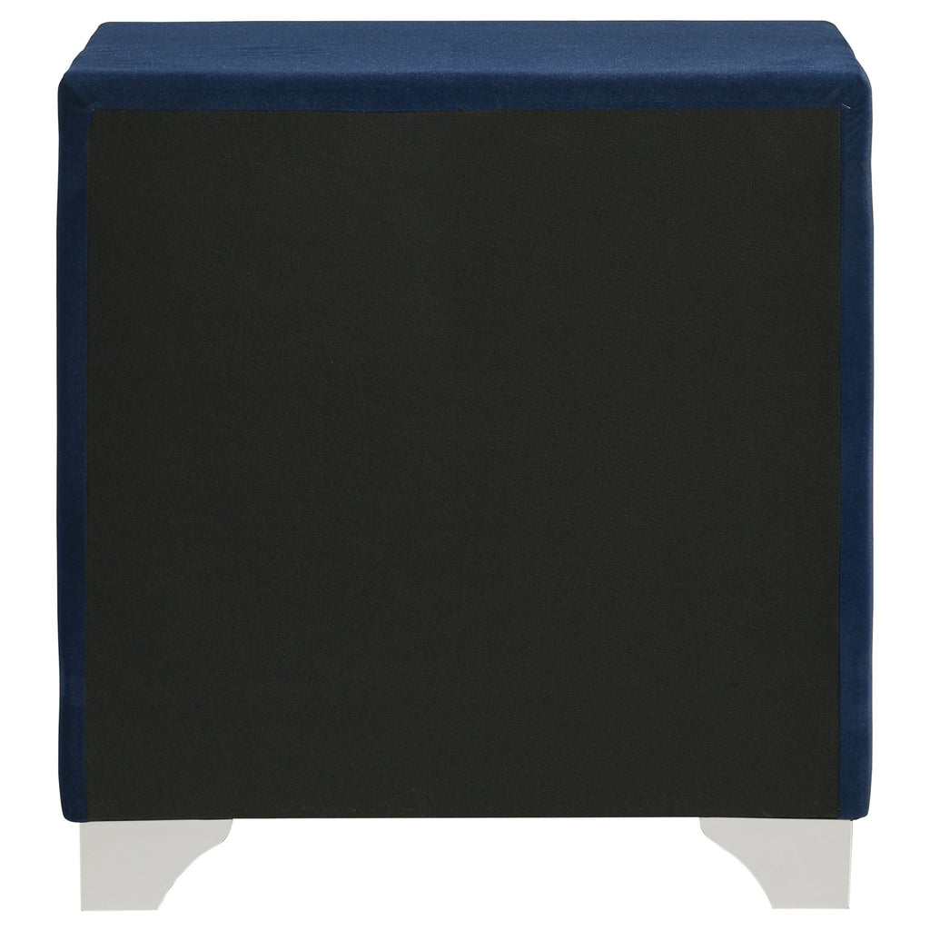 Melody Upholstered 2-drawer Nightstand Pacific Blue