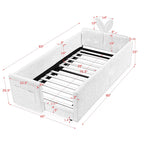 Cute Rabbit Ear Upholstered Platform Bed Frame With Safety Rail