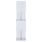 Baxter 67-inch 4-shelf Bookshelf White and Chrome