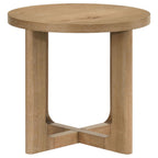 Kessler 3-piece Round Sculptural Wood Coffee Table Set Light Oak