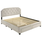 Marianna 4-drawer Upholstered Eastern King Storage Bed Cream