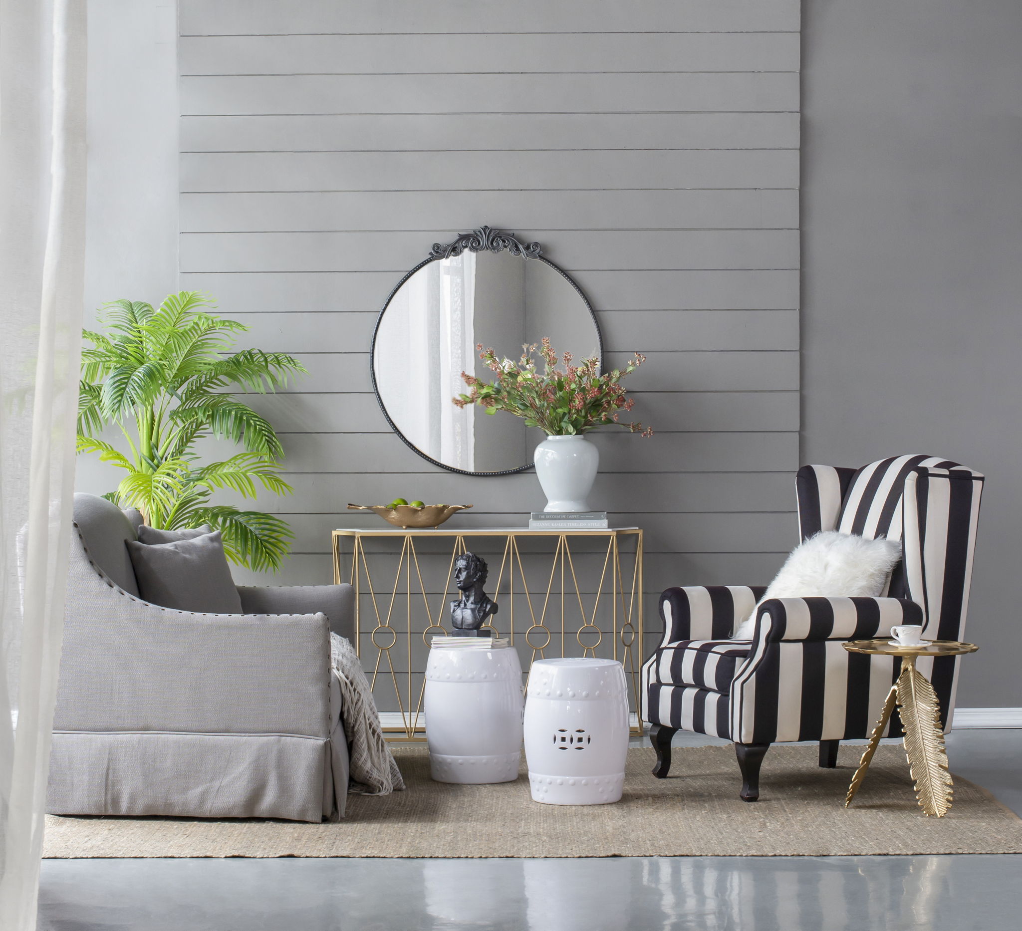 Classic Design Mirror With Baroque Inspired Frame For Bathroom, Entryway Console Lean Against Wall