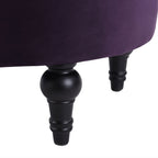 Dawn - Tufted Round Ottoman Nailhead Accents - Purple