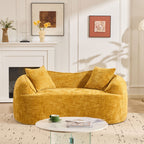 Curved 2 Person Compress Sofa With Armrests, Includes Pillows