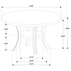 Judd 54-inch Round Dining Wood Table with Shelf Pearl White