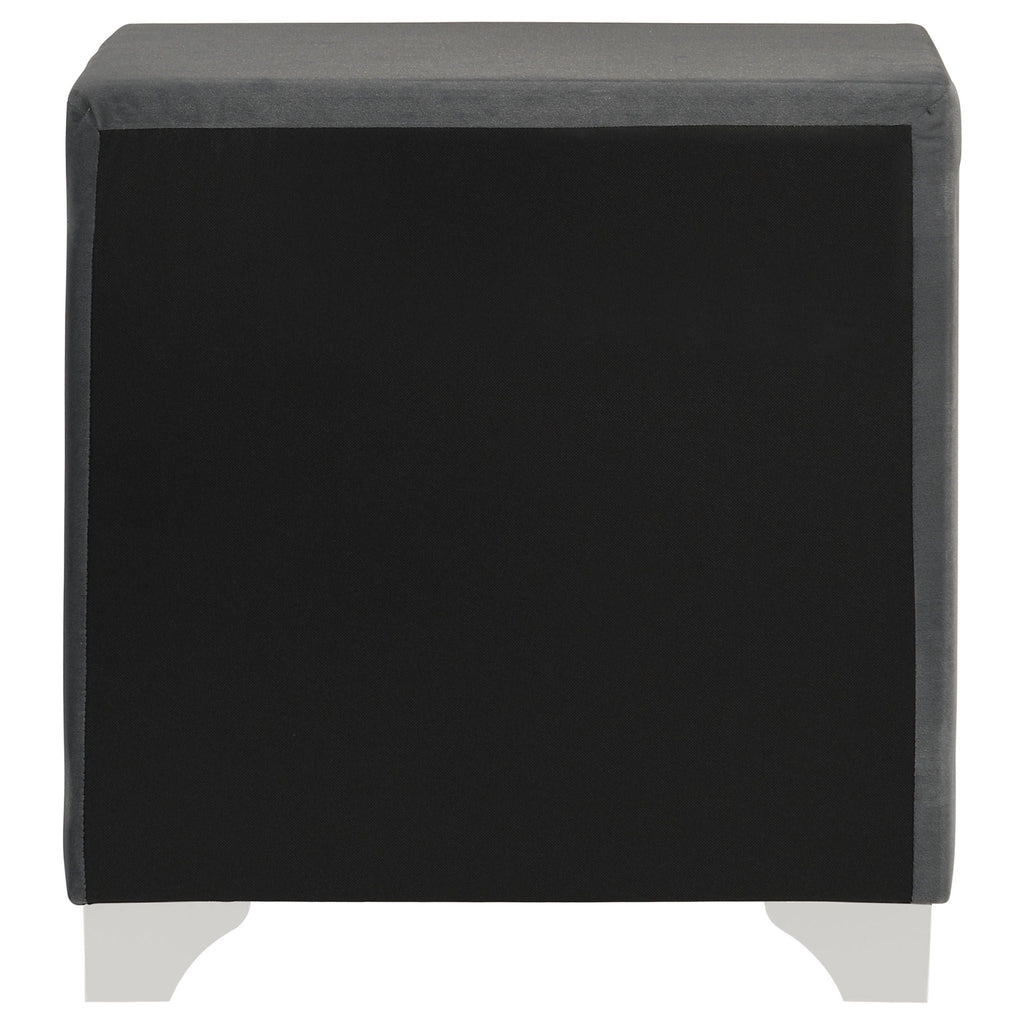 Melody Upholstered 2-drawer Nightstand Grey