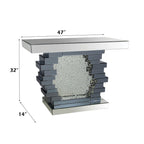 Nysa - 47" X 14" Console Table - Mirrored & Faux Crystals