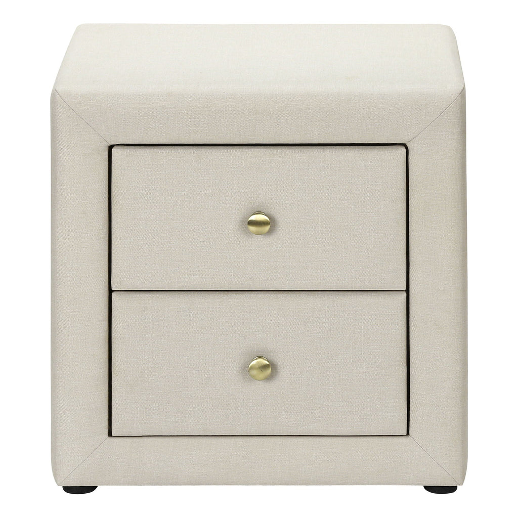 Nightstand, Storage Drawer Versatile Use, Upholstered, Transitional