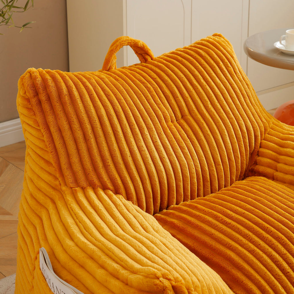Giant Bean Bag Chair With Armrests And Footstool