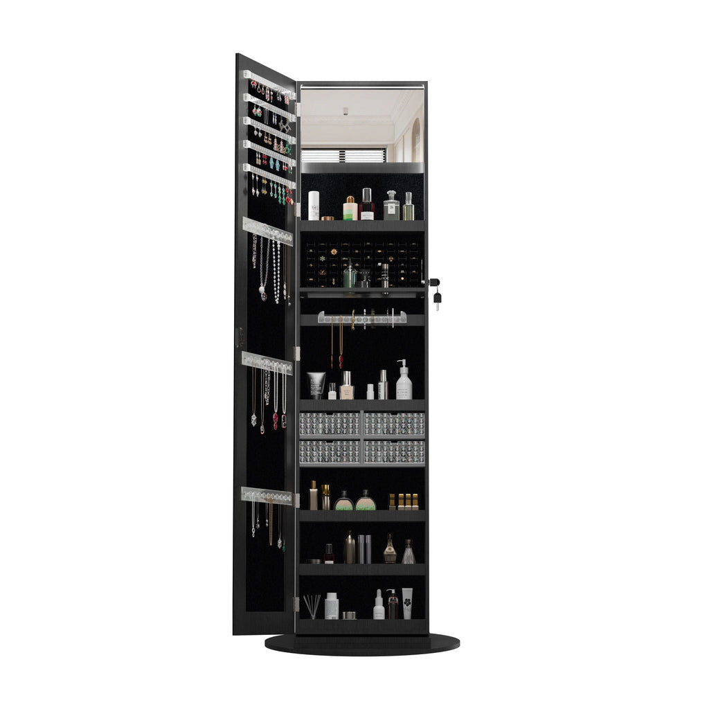 Swivel Jewelry Cabinet With Full Length Mirror