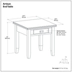 Artisan - End Table - Russet Brown