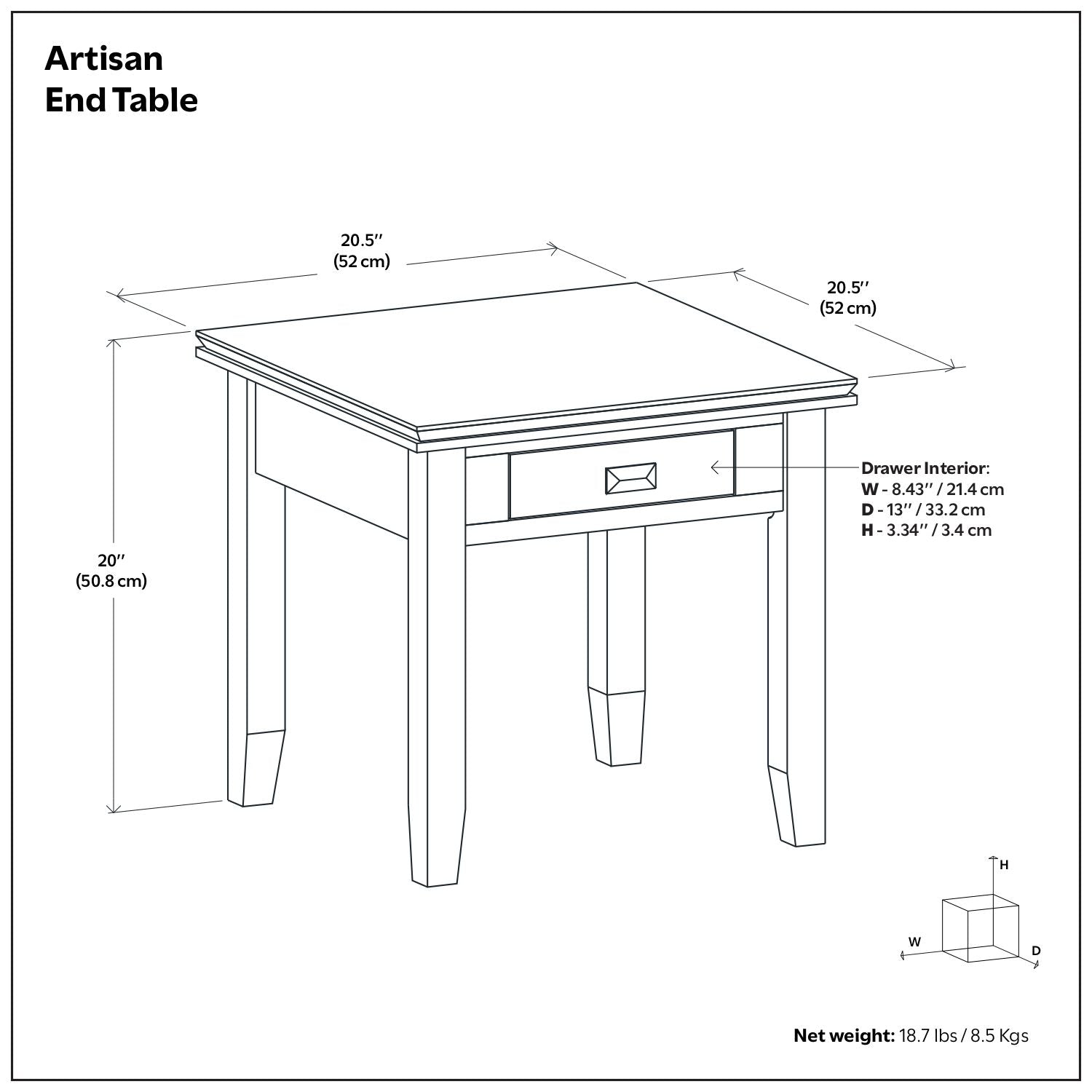 Artisan - End Table - Russet Brown
