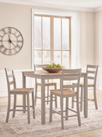 Harperfeld - Dining Room Counter Table Set (Set of 5) - Natural / Gray