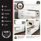 Valencia - 5 Drawer Dresser - White / Gray