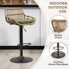 Modern Swivel Bar Stools Adjustable Counter Chairs With Footrest (Set of 2)