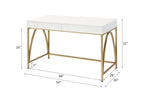 Lightmane - Writing Desk (Same Ac00900) - White High Gloss & Gold