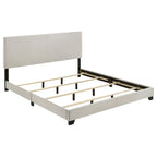 Dorian Fabric Upholstered Eastern King Panel Bed Cream