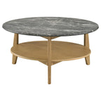 Bradley Round SmartTop Cocktail Coffee Table Grey and Natural