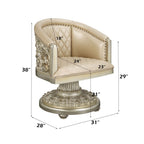 Sorina - Arm Chair - Synthetic Leather & Antique Gold