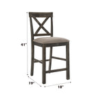 Martha II - Weathered Counter Height Chair (Set of 2) - Gray / Tan