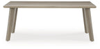 Cliff Trails - Rectangle Dining Table With Umbrella Option - Beige