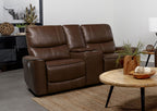 Greenfield Upholstered Power Reclining Loveseat Saddle Brown