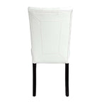 Hussein - Side Chair (Set of 2) - White Synthetic Leather & Black