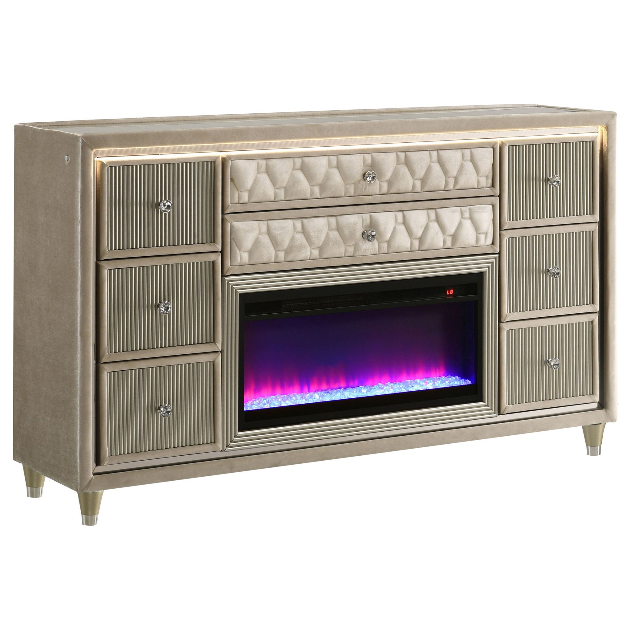 Lorient 5-piece California King Bedroom Set Ivory and Camel