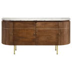 Ortega 4-door Marble Top Sideboard Buffet Cabinet Natural