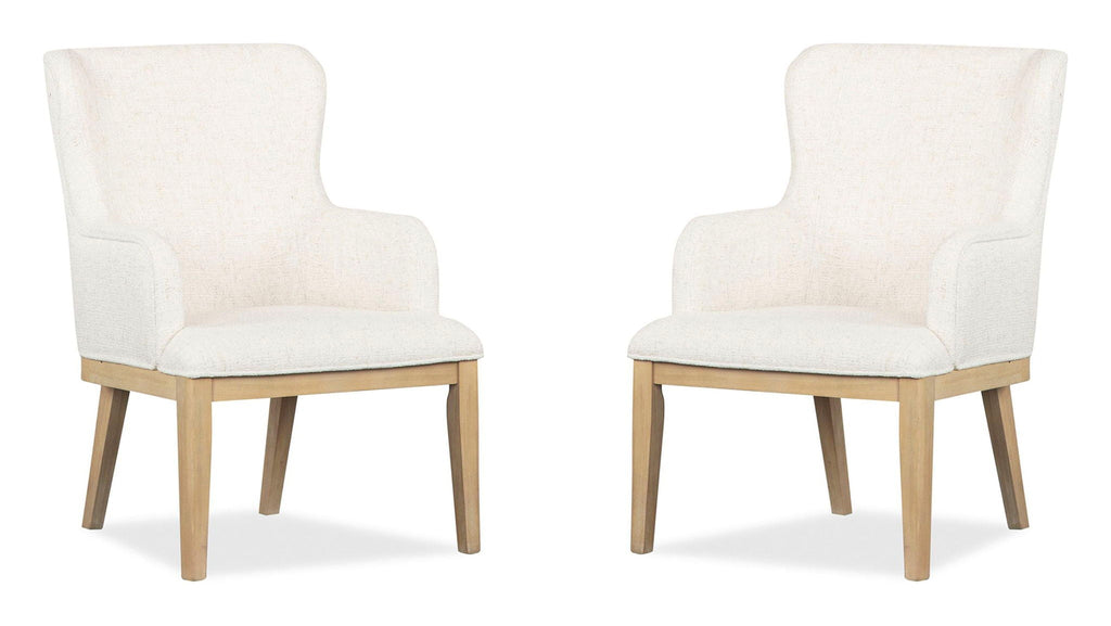 Somerset - Dining Arm Chair With Upholstered Seat & Back (Set of 2) - Butternut and Omari Natural