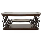 Laney 1-shelf Glass Top Rectangular Coffee Table Deep Merlot