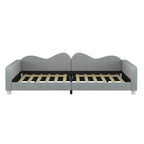 Upholstered Daybed, Sherpa Fabric Sofabed With Cloud-Shaped Backrest