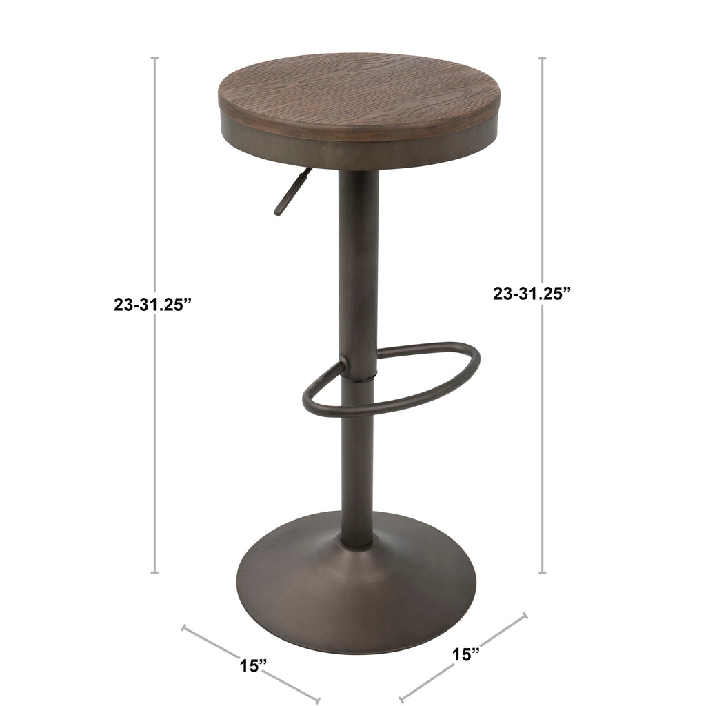 Dakota - Industrial Design Adjustable Barstool (Set of 2)