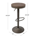 Dakota - Industrial Design Adjustable Barstool (Set of 2)